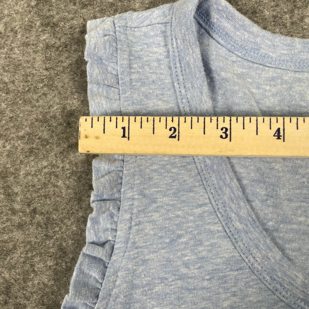 LOFT Women’s Small Blue Ruffle Sleeve Tank Top Lightweight Casual Knit - Picture 5 of 7